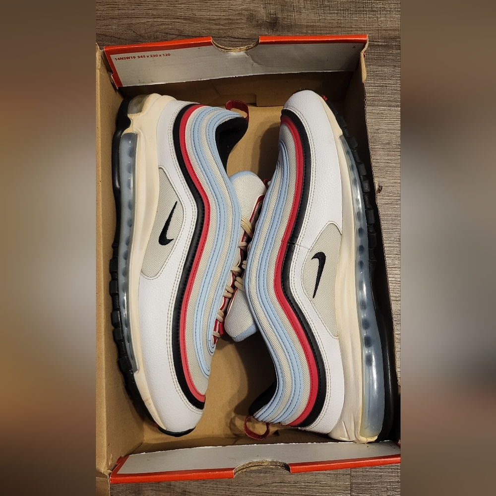 Nike Air Max 97 White with Red and Black Accents